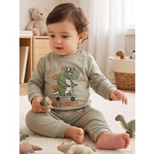 Civil Baby Dinozor Baskılı 6-18 Ay Takım - Haki