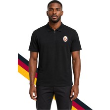 Galatasaray Lisanslı Polo Yaka Siyah T-Shirt