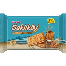 Ülker  Saklıköy Sütlü Kremalı Yulaflı Sandviç Bisküvi 3 X 88 gr X 12