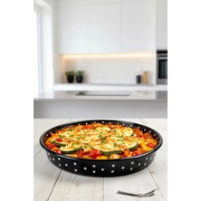 İnci Emaye 34 No Emaye Fırın Tepsi Yuvarlak Tepsi ~34 cm