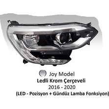 Far Sağ Renault Megane 4 2016-2020 Joy Model Manuel Ayar Ledli Gündüz Lamba Krom Çerçeve Ayfar 202326