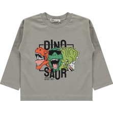 Civil Boys Dınosaur Baskılı 2-5 Yaş Sweatshirt  - Gri