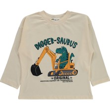 Civil Boys Dıgger Kepçe Baskılı 2-5 Yaş Sweatshirt Km - Ekru
