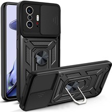 Alan Tech Xiaomi Mi 11T 5g Kılıf Sürgülü Kamera Koruyucu Manyetik Standlı Tank Koruma Alt