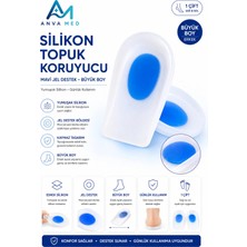 Anva Med Büyük Boy Silikon Topuk Koruyucu Mavi 75 gr Erkek (1 Çift)