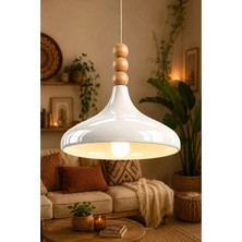 Luna Lighting Verona Büyük Boy 35 cm Krem Renk Rustik Tekli Avize Sarkıt Salon Mutfak Oturma Odası Avize