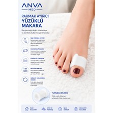 Anva Med Silikon Parmak Ayırıcı Yüzüklü Makaralı Beyaz (1 Çift)