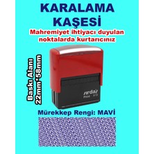 Plankton Tasarım Karalama Kaşesi, 913 (58mm*22mm) Mavi Keçeli Otomatik Kaşe