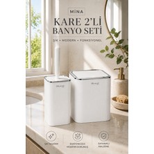 Okyanus Home Mina Beyaz - Krom Kare 2'li Banyo Seti