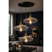 Luna Lighting Madrid Model Şeffaf Cam Klasik Oturma Odası Salon Mutfak Antre Sarkıt Tekli Avize