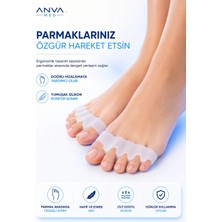 Anva Med 5 Parmak Ayırıcı Silikon Makaralı Halluks Valgus Destek Aparatı