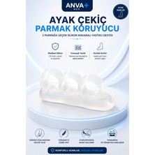 Anva Med Ayak Çekiç Parmak Koruyucu 3 Parmağa Geçen Silikon Makaralı Yastıklı Destek