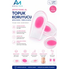 Anva Med Şeffaf Pembe Silikon Topuk Koruyucu Kadın (1 Çift)