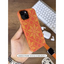 SC Soo Case iPhone 13 / 14 Kılıf Etnik Desenli Örgü Görünümlü Magsafe Uyumlu Premium Kapak Kılıf SOO-900