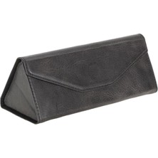 BloominBag Prısma Charcoal Graphite Deri Gözlük Kılıfı – Mıknatıslı Üçgen Tasarım