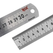 ROW Rox 0199 Çift Taraflı Çelik Cetvel 300 mm