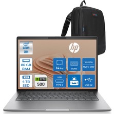 Hp Zbook 8 G2I Ws Intel Core Ultra9 386H Aı 80GB Ddr5 4tb SSD 6GB/RTXPRO500 Blackwell 14 Inç Wuxga (1920 x 1200) IPS 300NIT Freedos Taşınabilir Mobil Iş Istasyonu WSDN6A5EAF30+ZETTAÇANTA