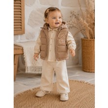 Gültekin Bebe Hippıl Şişme Yelekli Gömlekli Kız Üçlü Takım 1-4 Yaş -BAY7089636 - Kahverengi
