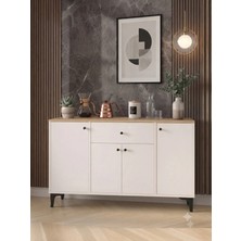Bayold Mobilya Luna Konsol Çok Amaçlı Dolap Beyaz & Atlantik Çam 2012
