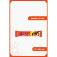 Ülker Çokonat -Sütlü Çikolata ve Fındık Parçacığı Kaplamalı Fındıklı Kremalı Gofret- 33 gram- 24 Adet