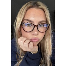 Ren Eyewear Senta Mavi Işık Korumalı Ekran Gözlüğü 50 Ekartman Cat Eye Desenli Bilgisayar Gözlüğü Blue Block
