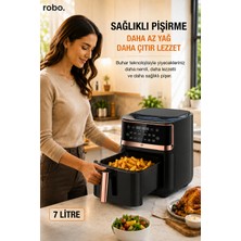 Robo Trident T701 7 Litre Xxl Buharlı Airfryer Siyah