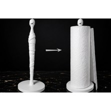 LARA İNTERİORS Lara Interiors 3D Baskı Dekoratif Mumya Kağıt Havlu Standı - Beyaz Mutfak Aksesuarı