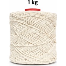 Bevella Macrame Cord 2 mm 1 kg Ince Zincir Cotton, Makrome Ipi Ekru Renk