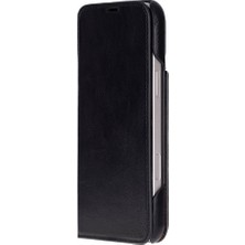 BloominBag Bloomcase Onyx Black Apple iPhone 17 Pro Max(6.9") Hakiki Deri Çıkarılabilir Cüzdanlı Telefon Kılıfı