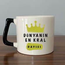 Mor Mürekkep Dünyanın En Kral Dayısı Siyah Kulplu Prime Babalar Günü Hediyesi Bardak Kupa Fincan Mug