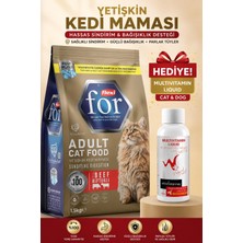 Flexi For Biftekli Yetişkin Kedi Maması  1,5 kg Whiteveterinay Multivitamin Liquid Cat&dog 100 ml Hediye