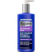 Men's Rogaine Anti-Dandruff 2 In 1 Shampoo + Conditioner, 8.4 Fl Oz | 2% Salicylic Acid 248ML