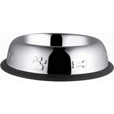 Alvera Desenli Oval Metal Kedi ve Küçük Irk Köpek Mama Su Kabı 8 Oz 12 cm