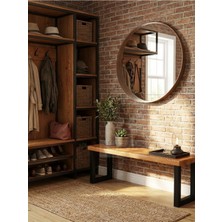 Raweyn Hera Masif Ahşap Bahçe Bankı Bench Balkon Teras Metal Ayak 210CM