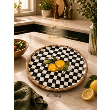 Miss Betty Linda Ahşap Yuvarlak Servis Tepsisi 30 cm