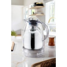 Alvera 1.5 Lt Isı Yalıtımlı Çay ve Soğuk Su Termosu Şeffaf (12 Saat Sıcak Tutar& Içi Camdır)