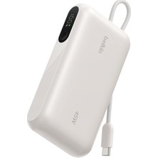 Belkin BPB029HQSA Ultracharge 10000MAH 45W Dahili Usb-C Kablolu Dijital Göstergeli Powerbank - Kum Rengi
