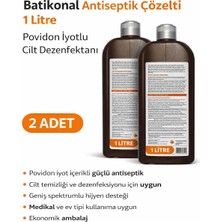 Alvera Povidon Iyotlu Baticonal Antiseptik Çözelti 1 Litre x 2 Adet Cilt Dezenfektanı Solüsyon
