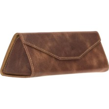 BloominBag Prısma Espresso Brown Deri Gözlük Kılıfı – Mıknatıslı Üçgen Tasarım