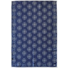 Mebs Monogram Lacivert Habotai Ipek Şal