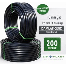 DS Plast 16 mm Deliksiz (Kör) Damla Sulama Borusu - Hortumu 200 Metre – 1,2 mm