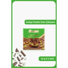 Ülker Antep Fıstıklı Sütlü Kare Çikolata - Bütün Fıstıklı - 65 gram - 6 Adet