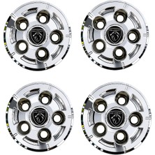 Otokap Universal Peugeot Boxer 5 Bijon Krom Kaplama Jant Göbeği 4 Lü Takım Jant Göbek Kapağı Uyumlu Set