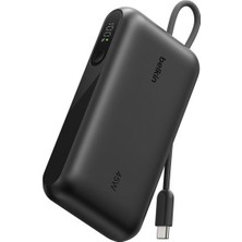 Belkin BPB029HQBK Ultracharge 10000MAH 45W Dahili Usb-C Kablolu Dijital Göstergeli Powerbank - Siyah