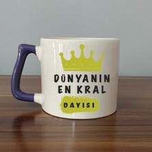 Mor Mürekkep Dünyanın En Kral Dayısı Mor Kulplu Prime Babalar Günü Hediyesi Bardak Kupa Fincan Mug