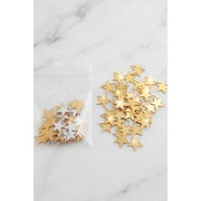 Kuzeylina Gold Pleksi Yıldız 2 cm Kendinden Yapışkanlı Hobi Süsleme Aksesuarı 50 Adet