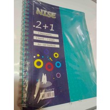 Nise Nıse (2+1) 2 Karelı 1 Cızgılı 120 Yaprak A4 Spırallı Defter
