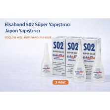 Alvera Elsabond 502 Süper Yapıştırıcı Japon Yapıştırıcı 20G Güçlü Hızlı Kuruyan Super Glue 3 Adet
