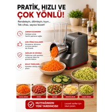 Robo Elektrikli Kıyma Makinesi ve Sebze Rende Makinesi – 500W, 7 Aparat, 3 Kıyma Diski (3-5-7 Mm), Sucuk ve Içli Köfte Aparatlı