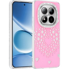 Ceponya Xiaomi Redmi Note 15 Pro 4g Kılıf Damla Taşlı Kalp Desenli Rivas Sert Pc Kapak